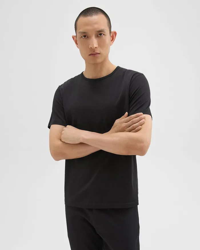 Men TShirts Polos Theory Precise Tee In Pima Cotton Jersey Black
