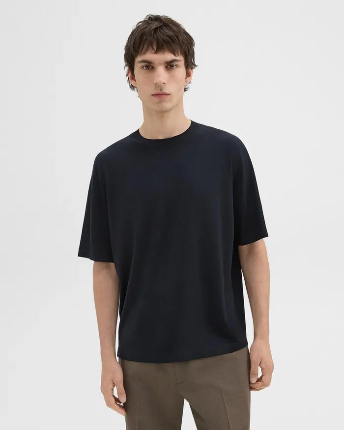 Men TShirts Polos Theory Relaxed Tee In Regal Wool Navy