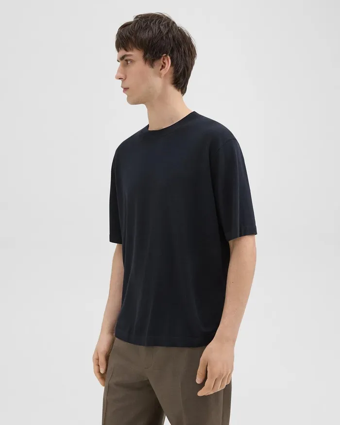 Men TShirts Polos Theory Relaxed Tee In Regal Wool Navy