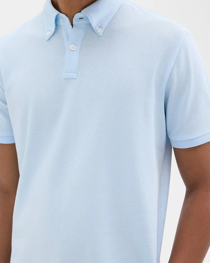 Men TShirts Polos Theory Tailored Polo Shirt In Function Piqueacute Skylight