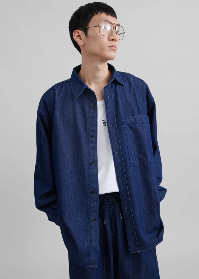 Men Tanner Denim Shirt 8211 Raw Wash The Frankie Shop Tops