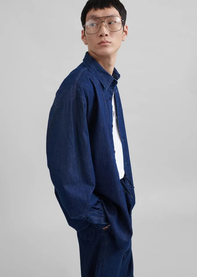 Men Tanner Denim Shirt 8211 Raw Wash The Frankie Shop Tops