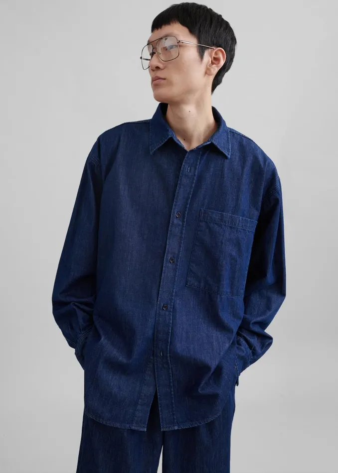 Men Tanner Denim Shirt 8211 Raw Wash The Frankie Shop Tops