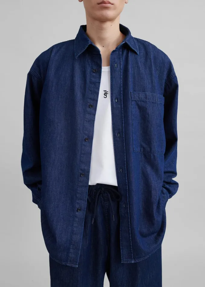 Men Tanner Denim Shirt 8211 Raw Wash The Frankie Shop Tops