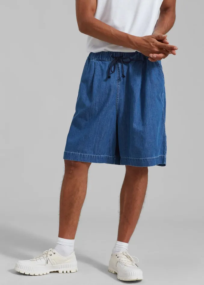 Men Tanner Denim Shorts 8211 Medium Wash The Frankie Shop Bottoms
