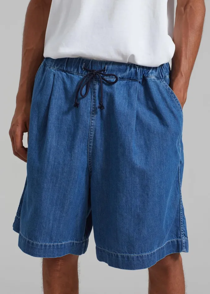 Men Tanner Denim Shorts 8211 Medium Wash The Frankie Shop Bottoms