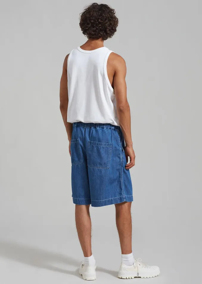Men Tanner Denim Shorts 8211 Medium Wash The Frankie Shop Bottoms
