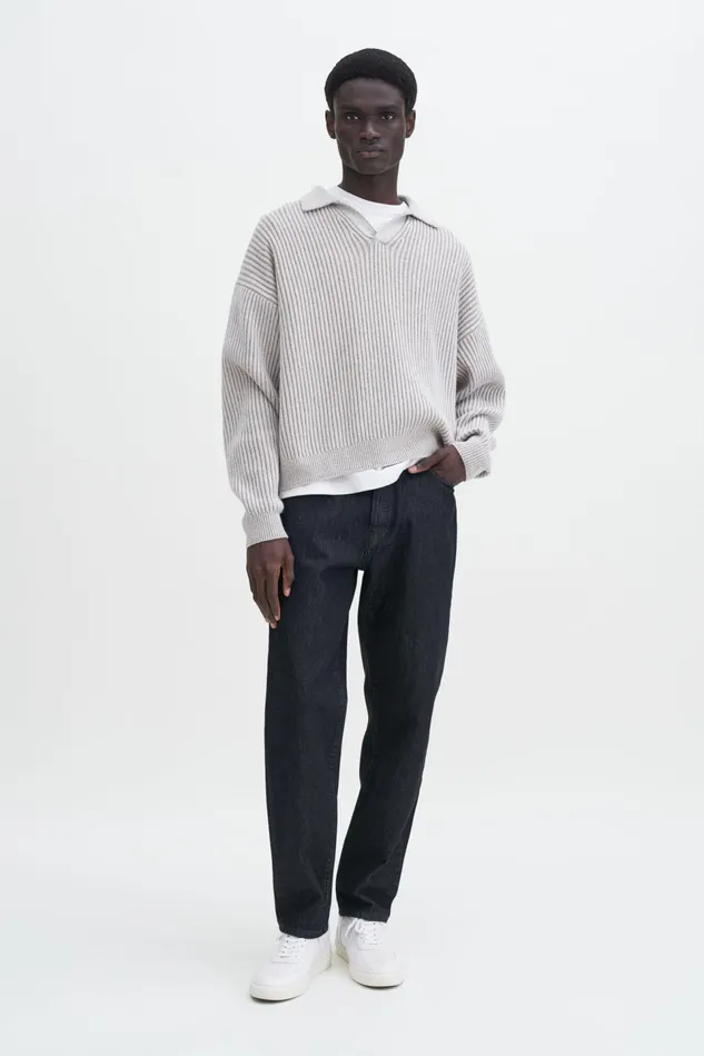 Men Tapered Cropped Jeans Washed Black Filippa K Jeans