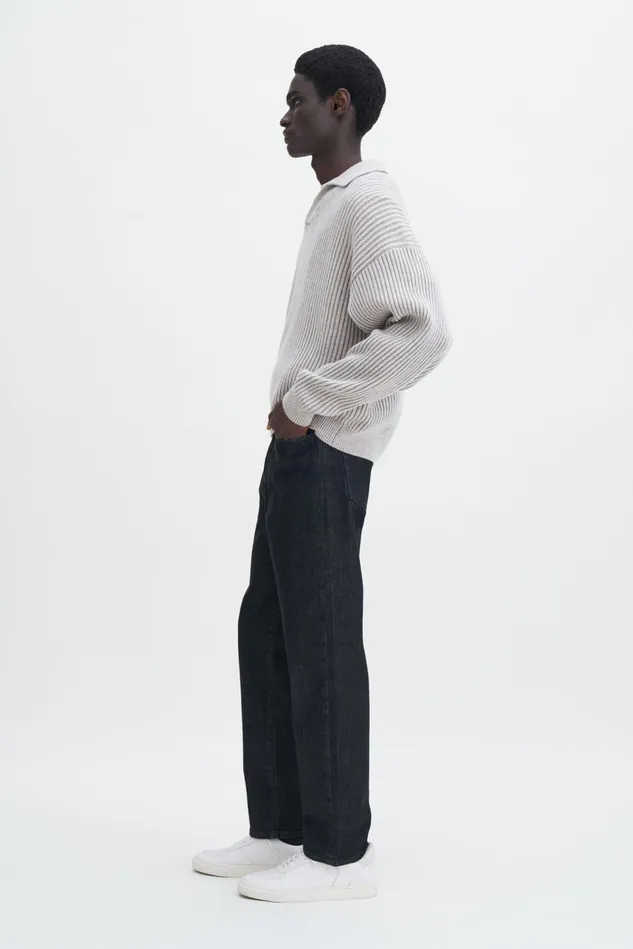 Men Tapered Cropped Jeans Washed Black Filippa K Jeans