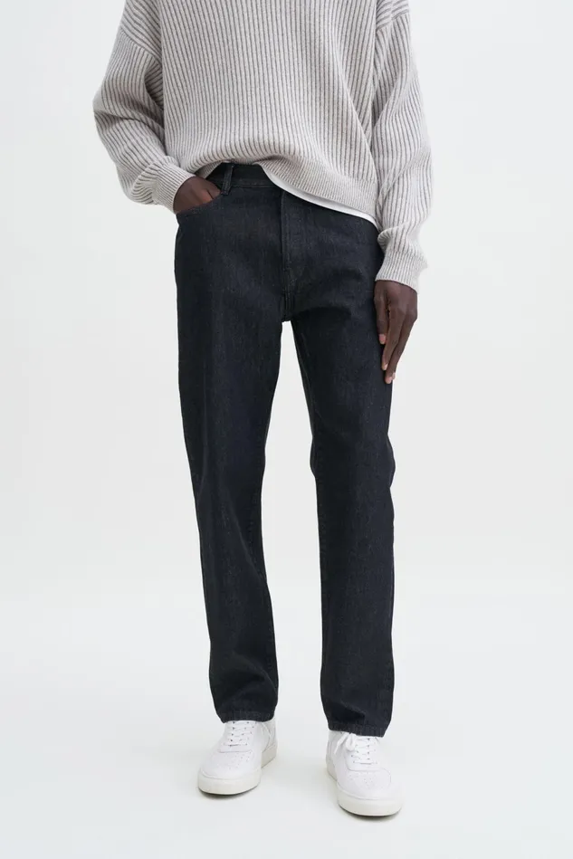 Men Tapered Cropped Jeans Washed Black Filippa K Jeans