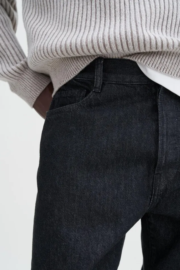 Men Tapered Cropped Jeans Washed Black Filippa K Jeans