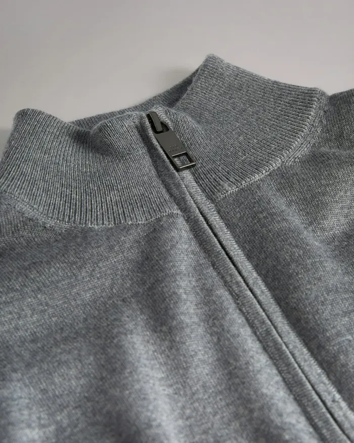 Men TOOTING 8211 Merino Wool Half Zip Top Charcoal Ted Baker Jumpers and Knitwear