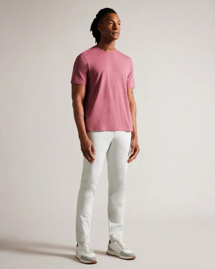 Men TYWINN 8211 Short Sleeve Regular Fit Plain Tshirt Pink Ted Baker Tops