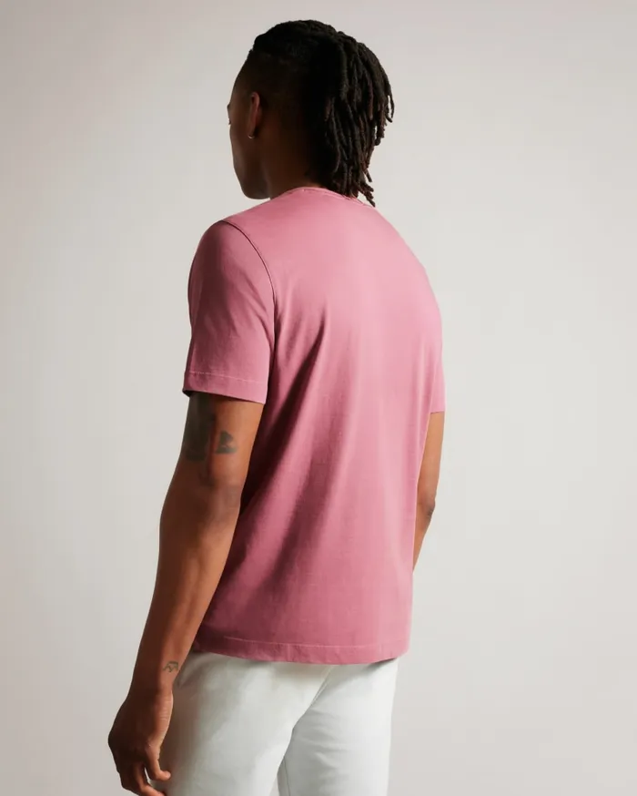 Men TYWINN 8211 Short Sleeve Regular Fit Plain Tshirt Pink Ted Baker Tops