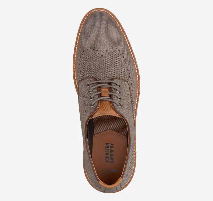 Men Upton Knit Wingtip Gray Knit LaceUps Johnston and Murphy