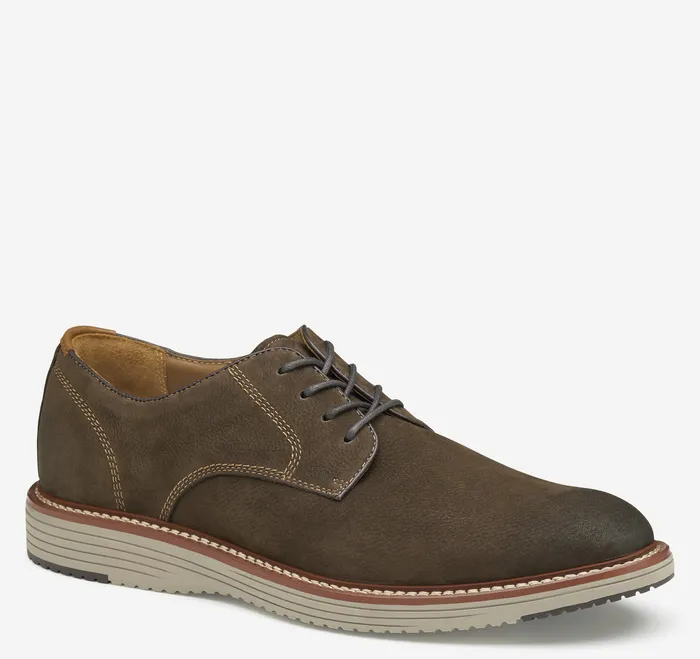 Men Upton Plain Toe Dark Brown Nubuck Shoes Johnston and Murphy