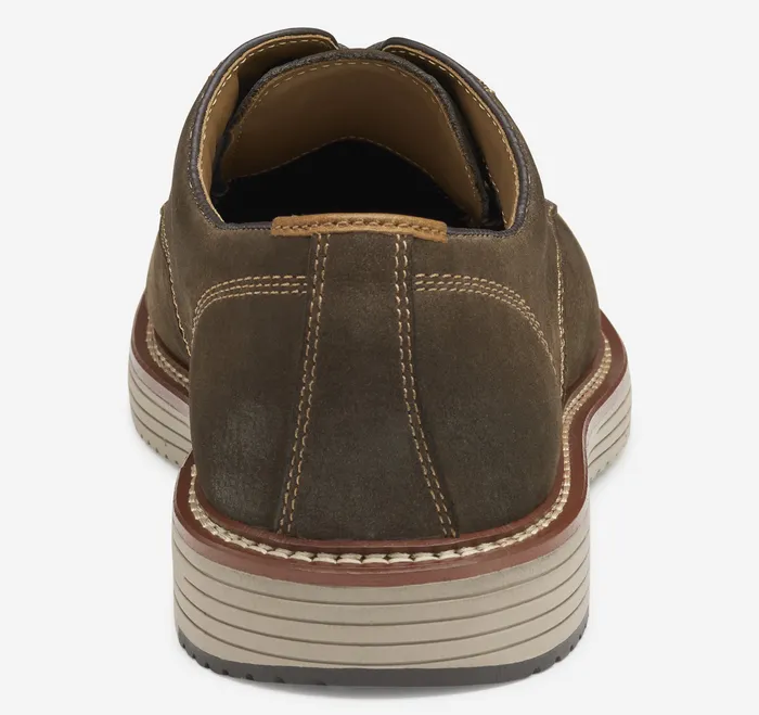 Men Upton Plain Toe Dark Brown Nubuck Shoes Johnston and Murphy