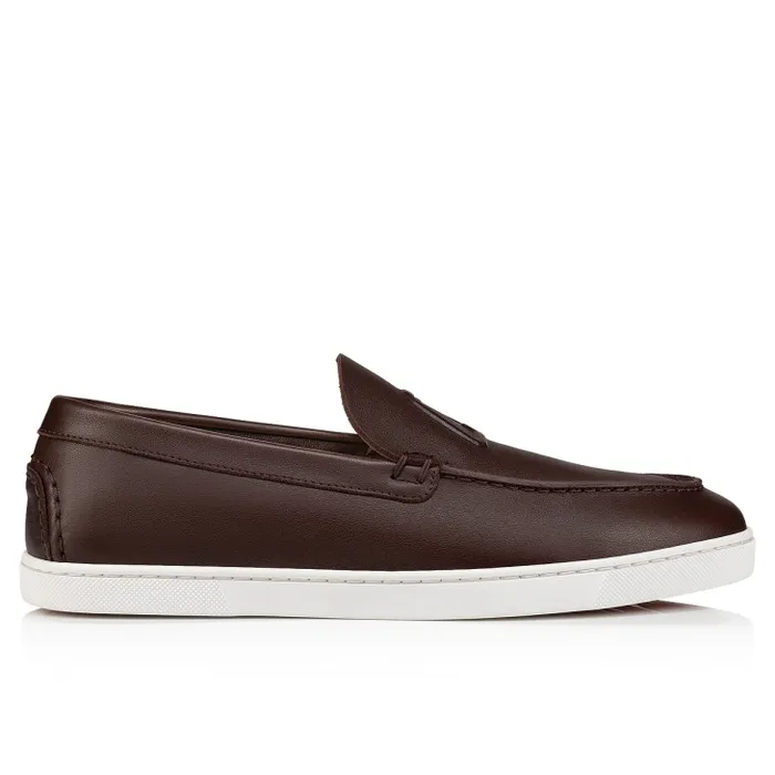Men Varsiboat Boat Shoes 8211 Calf Leather 8211 Expresso Christian Louboutin Loafers and Moccasins