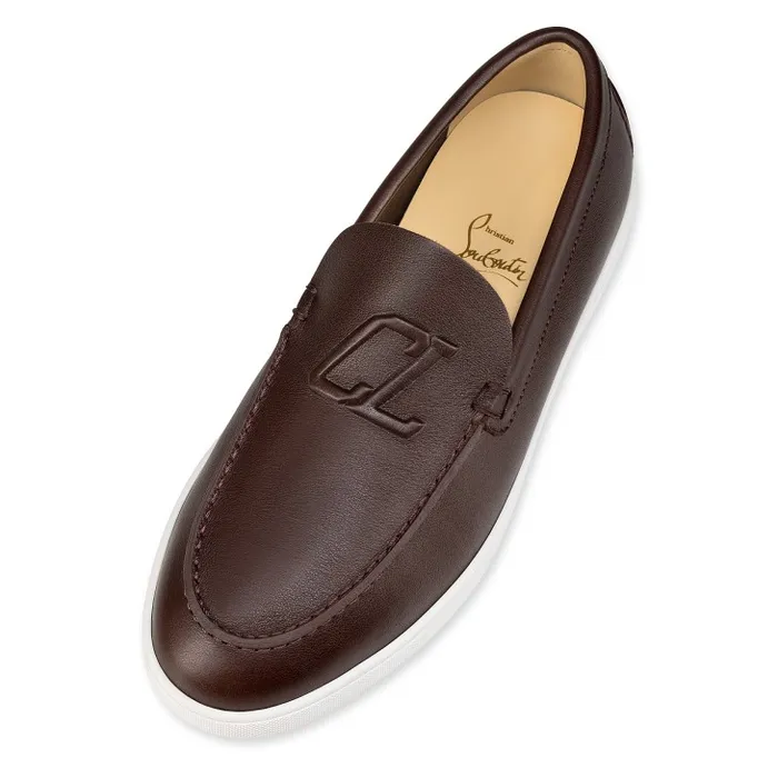 Men Varsiboat Boat Shoes 8211 Calf Leather 8211 Expresso Christian Louboutin Loafers and Moccasins