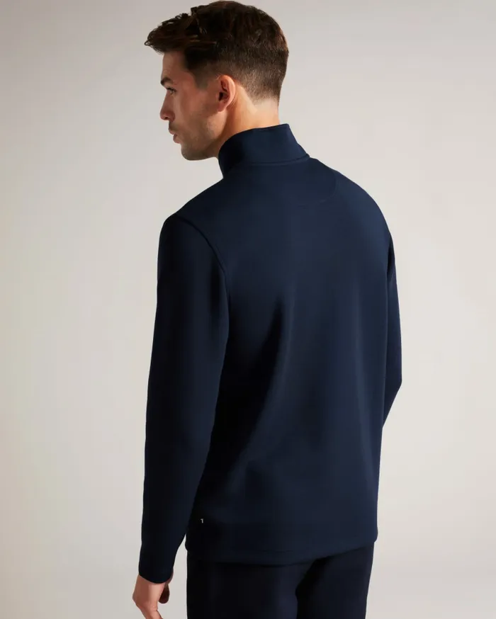 Men VELLER 8211 Long Sleeve Half Zip Jumper Navy Ted Baker Tops
