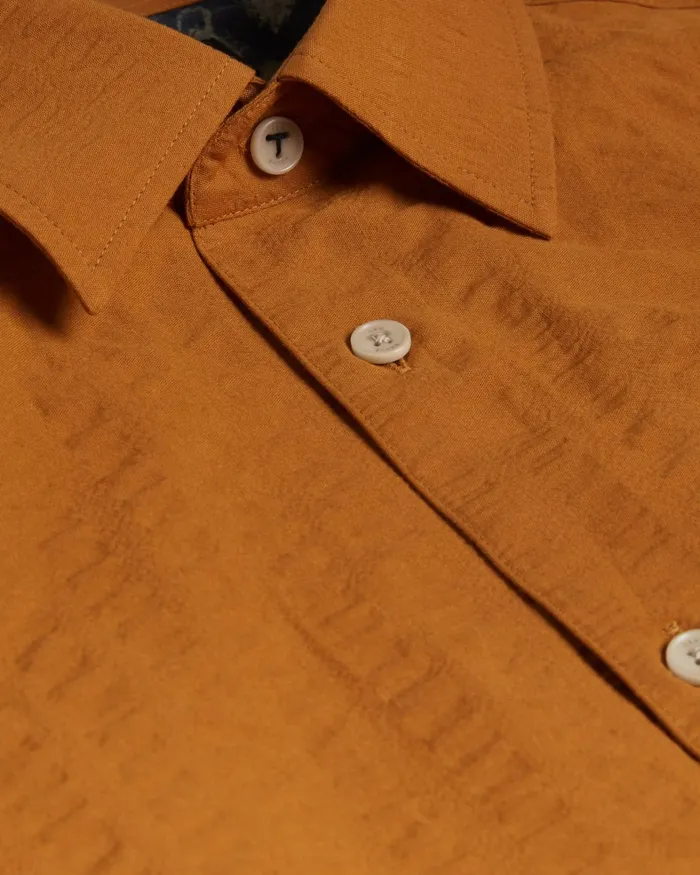 Men VERDON 8211 Seersucker Stripe Cotton Shirt Dark Orange Ted Baker Shirts Men VERDON 8211 Seersucker Stripe Cotton Shirt Dark Orange Ted Baker Shirts