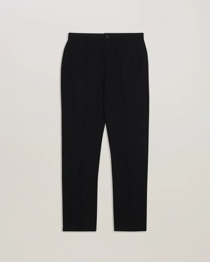 Men VITRON 8211 Slim Fit Creased Jersey Trousers Black Ted Baker Trousers and Chinos