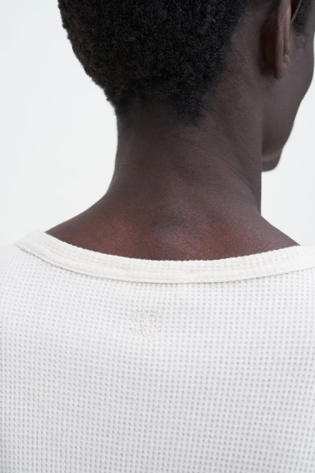 Men Waffle Cotton Tee Cream White Filippa K TShirts