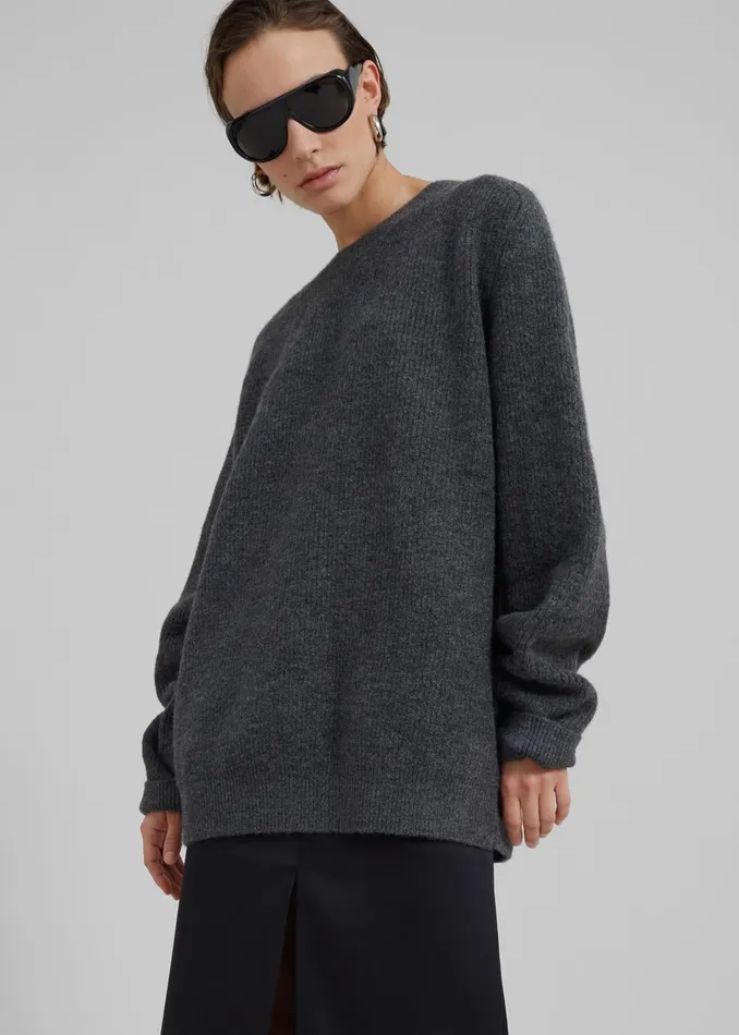 MenWomen Emory Sweater 8211 Charcoal The Frankie Shop Knitwear