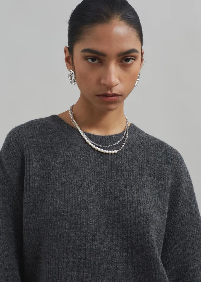 MenWomen Emory Sweater 8211 Charcoal The Frankie Shop Knitwear