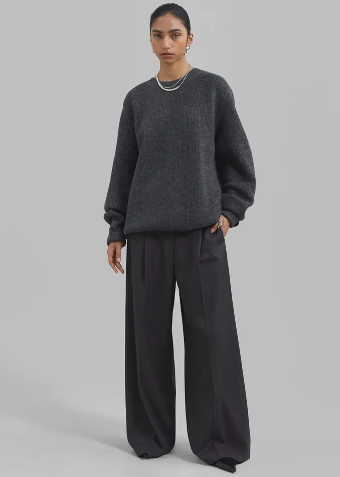 MenWomen Emory Sweater 8211 Charcoal The Frankie Shop Knitwear