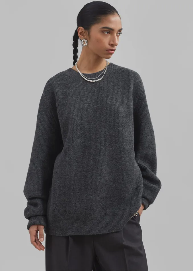 MenWomen Emory Sweater 8211 Charcoal The Frankie Shop Knitwear