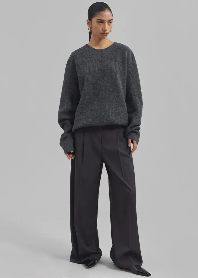 MenWomen Emory Sweater 8211 Charcoal The Frankie Shop Knitwear