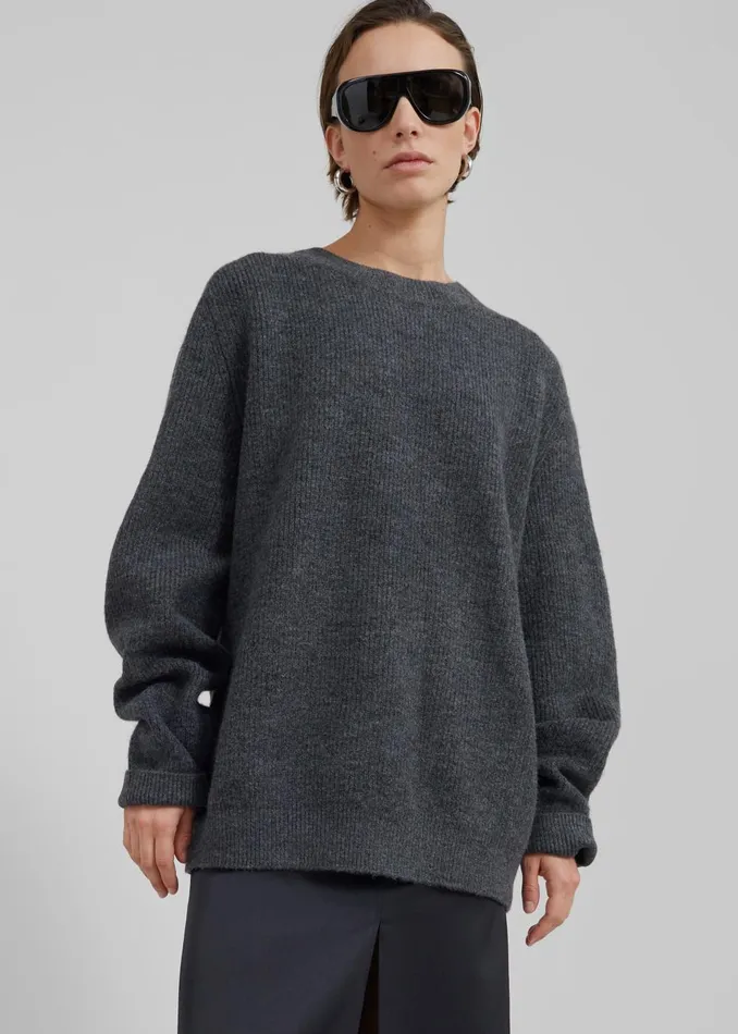 MenWomen Emory Sweater 8211 Charcoal The Frankie Shop Knitwear