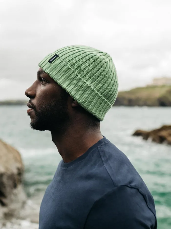 MenWomen Fisherman Beanie Tea Green Finisterre Hats and Beanies