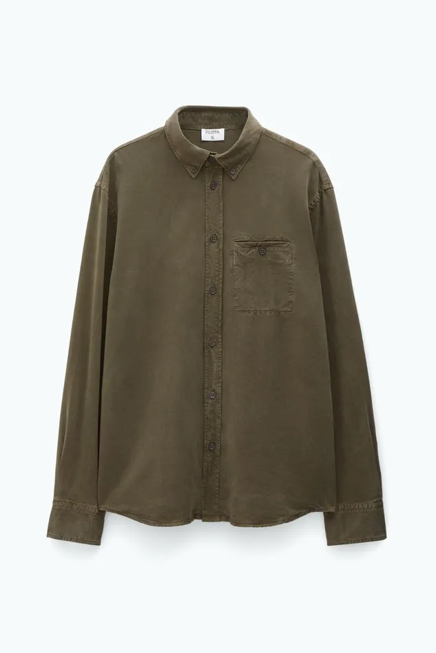 Men Zachary Shirt Dark Forest Green Filippa K Shirts