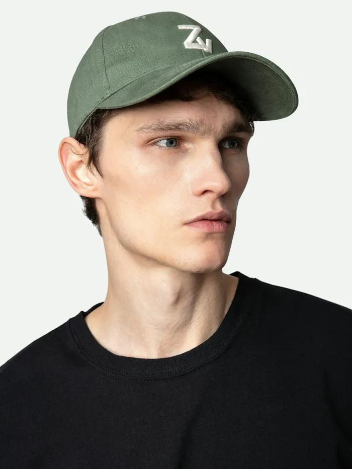 Men Zadig and Voltaire Hats ZV Initiale Klelia Cap Kaki Men Zadig and Voltaire Hats ZV Initiale Klelia Cap Kaki