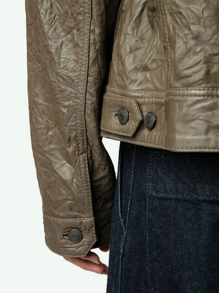 Men Zadig and Voltaire Jackets and Coats Base Crinkled Leather Jacket Latte Men Zadig and Voltaire Jackets and Coats Base Crinkled Leather Jacket Latte