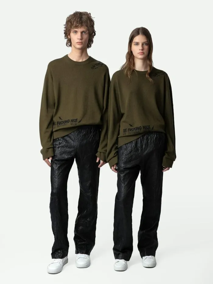 Men Zadig and Voltaire Pants and Shorts Pacha Crinkled Leather Pants Black