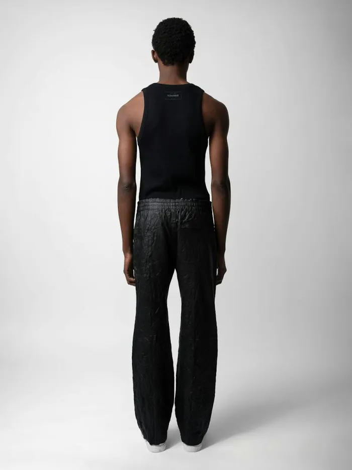 Men Zadig and Voltaire Pants and Shorts Pacha Crinkled Leather Pants Black Men Zadig and Voltaire Pants and Shorts Pacha Crinkled Leather Pants Black