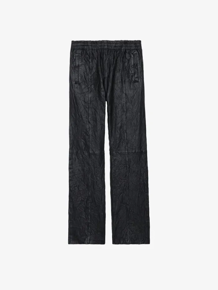 Men Zadig and Voltaire Pants and Shorts Pacha Crinkled Leather Pants Black Men Zadig and Voltaire Pants and Shorts Pacha Crinkled Leather Pants Black
