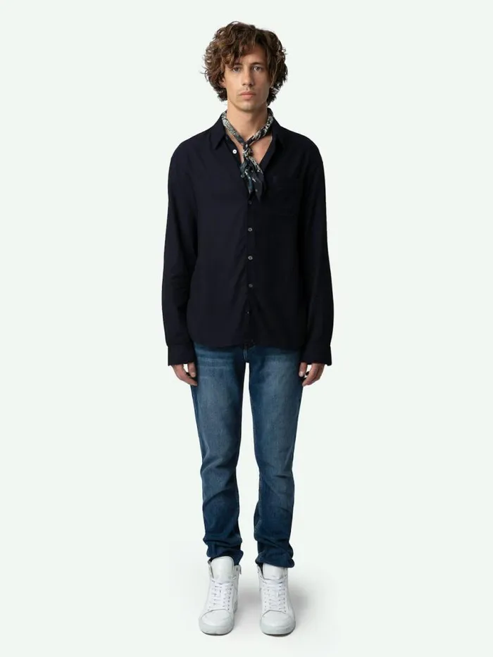 Men Zadig and Voltaire Shirts Tyrona Shirt Encre