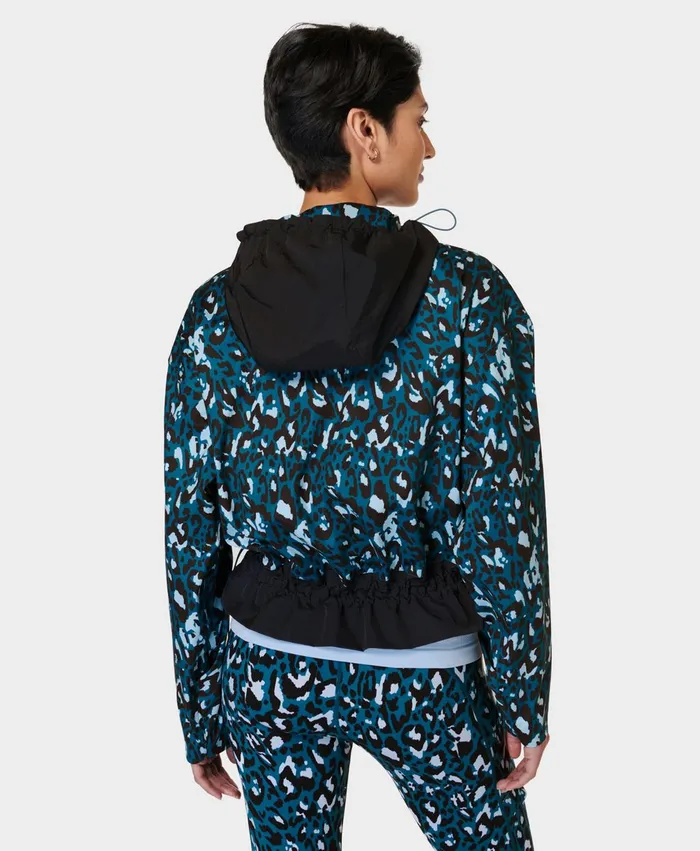 Merrell Ascend Whisper Anorak X Sweaty Betty Blue Brushstroke Leopardblack Women Outerwear