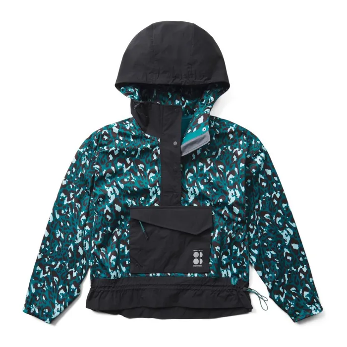 Merrell Ascend Whisper Anorak X Sweaty Betty Blue Brushstroke Leopardblack Women Outerwear