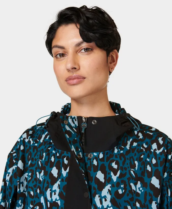 Merrell Ascend Whisper Anorak X Sweaty Betty Blue Brushstroke Leopardblack Women Outerwear
