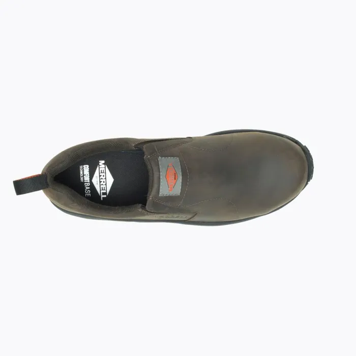Merrell Jungle Moc Leather Comp Toe Sd Work Shoe Espresso Men SlipOns