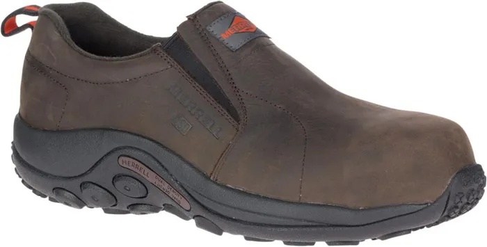 Merrell Jungle Moc Leather Comp Toe Sd Work Shoe Espresso Men SlipOns