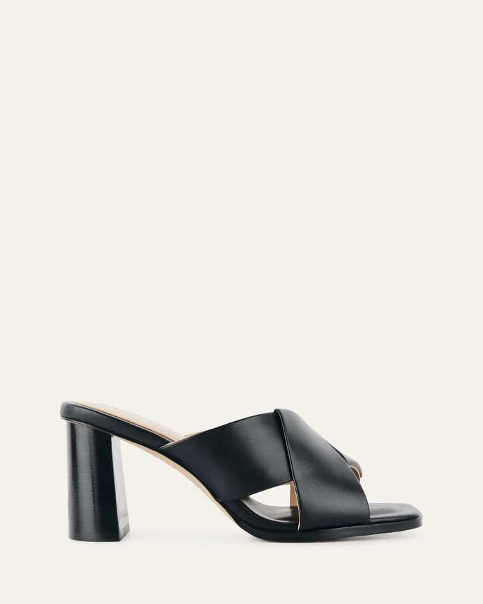 MID SANDALS jomercer Women Carrie mid heel sandals black leather