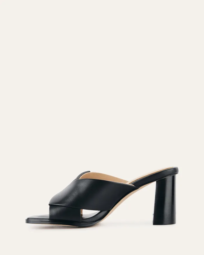 MID SANDALS jomercer Women Carrie mid heel sandals black leather MID SANDALS jomercer Women Carrie mid heel sandals black leather