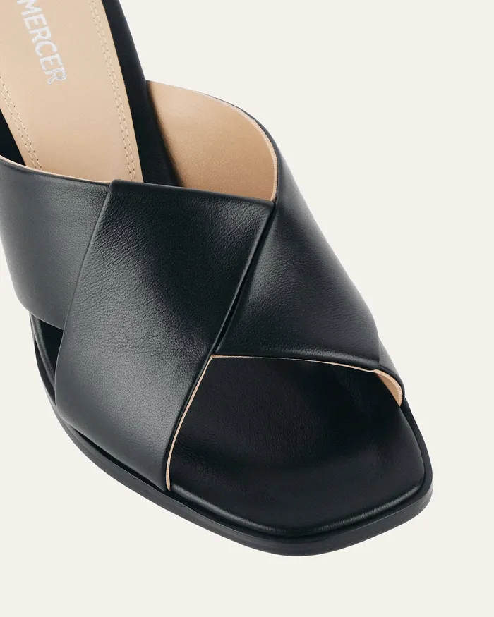 MID SANDALS jomercer Women Carrie mid heel sandals black leather MID SANDALS jomercer Women Carrie mid heel sandals black leather