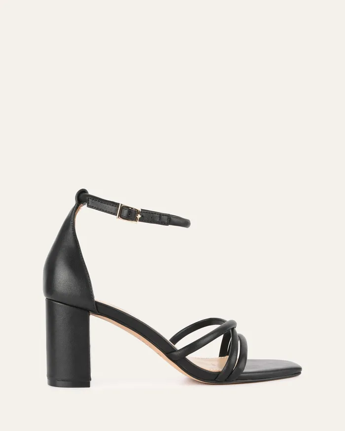 MID SANDALS jomercer Women Nicola mid heel sandals black leather